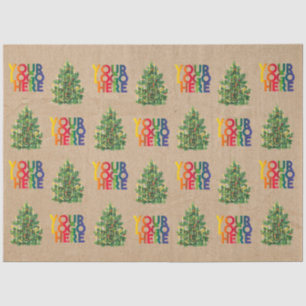 Christmas Business Logo Vintage Xmas Tree Kraft Tissue Paper