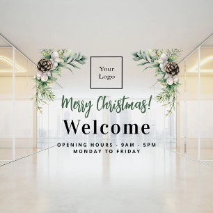 Christmas business logo welcome opening hours