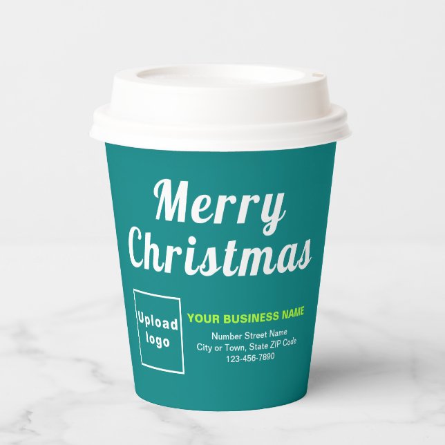 Christmas Business Teal Green Paper Cup (Front)