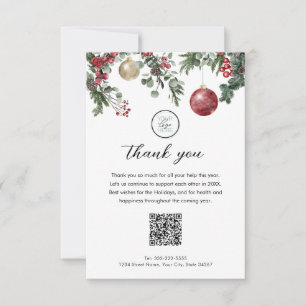 Christmas Business Thank You Card with QR Code