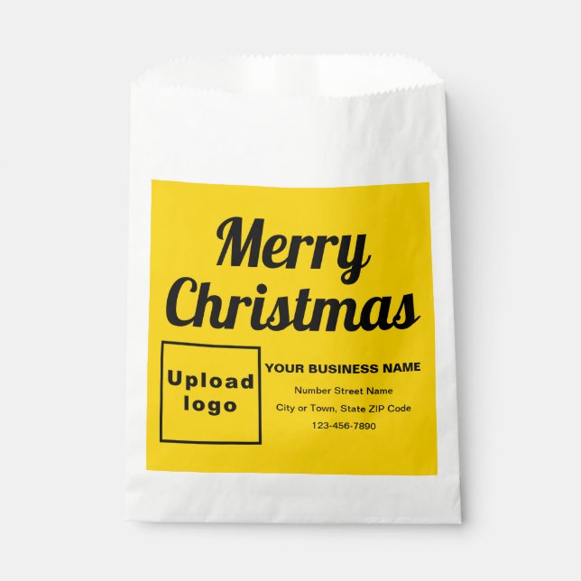 Christmas Business Yellow Background Paper Bag (Front)