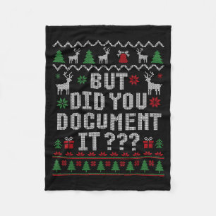 Christmas But Did You Doent It Ugly Office Sweater Fleece Blanket