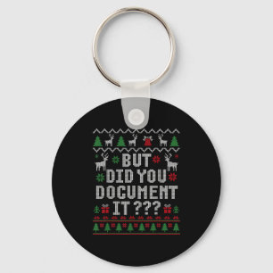 Christmas But Did You Doent It Ugly Office Sweater Key Ring