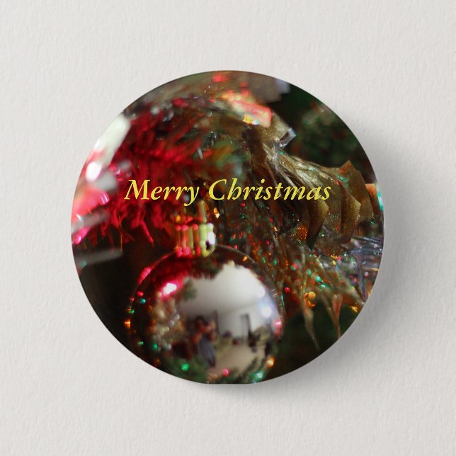 christmas butten 6 cm round badge (Front)