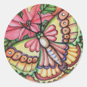 Christmas * Butterfly & Poinsettia * Sticker