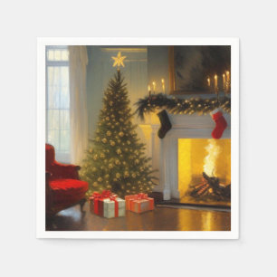 Christmas by the Fire Napkin
