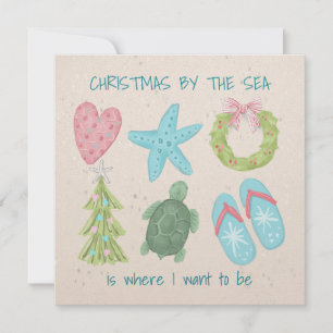 Christmas by the sea holiday card
