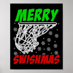 Christmas Bysketbyll Merry Swishmas Santa Xmas Gif Poster