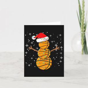 Christmas Bysketbyll Player Snowman Santa Bysketby Card