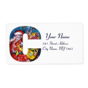 CHRISTMAS C LETTER / SANTA WITH GIFTS MONOGRAM