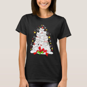 Christmas Ca For Men Christmas Tree Cat Pajama Wom T-Shirt