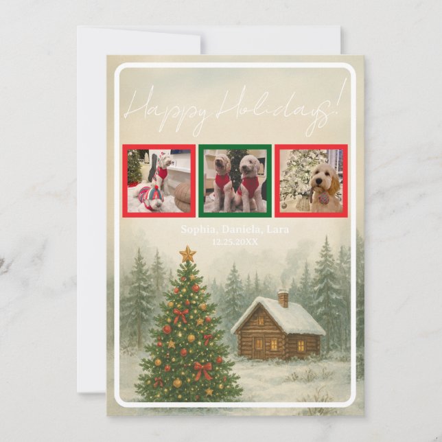 Christmas Cabin Holiday Invitation (Front)