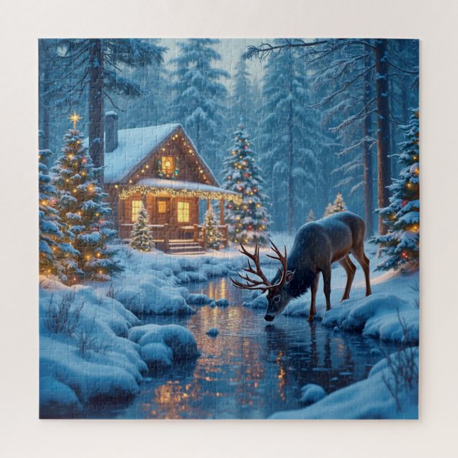 Christmas Cabin Puzzle (Vertical)