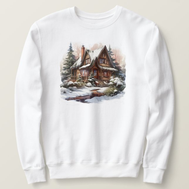 Christmas Cabin Sweatshirt (Design Front)