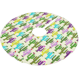 Christmas Cactus Brushed Polyester Tree Skirt