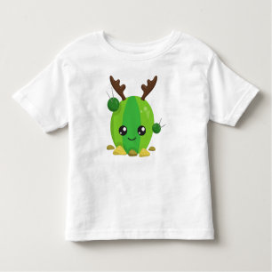Christmas Cactus, Cute Cactus, Antlers, Holiday Toddler T-Shirt