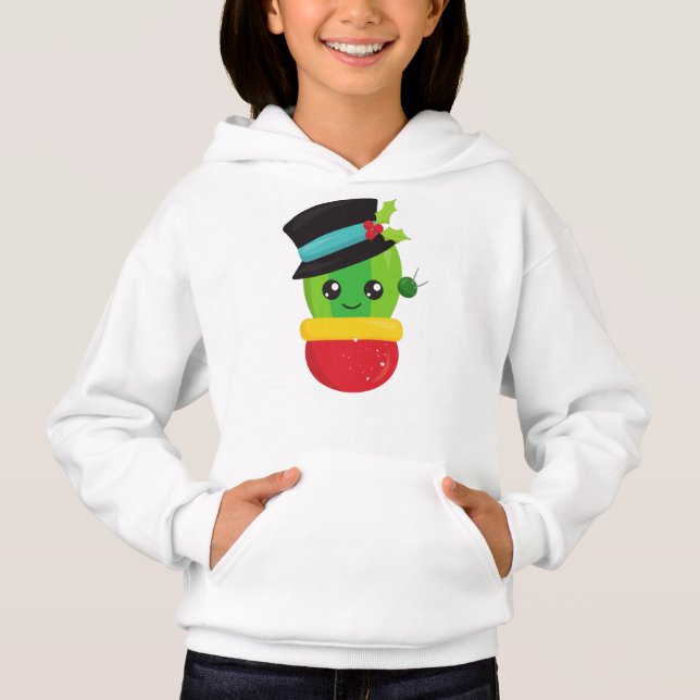Christmas Cactus, Cute Cactus, Hat, Mistletoe (Front)