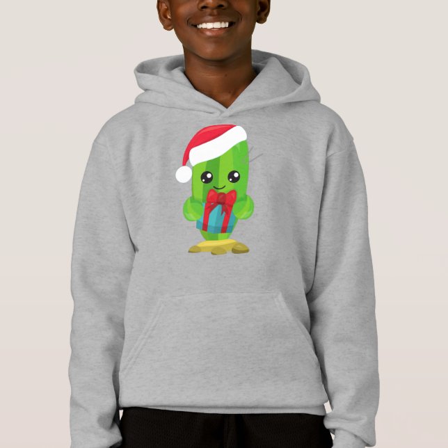 Christmas Cactus, Cute Cactus, Santa Hat, Gifts (Front)