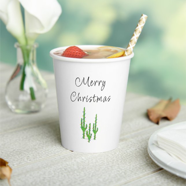 Christmas Cactus Desert Southwest Holiday   Paper Cups (Insitu)
