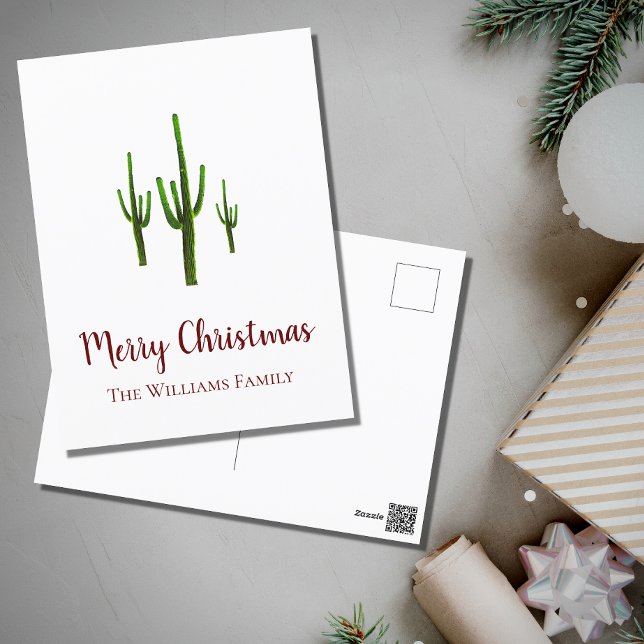 Christmas Cactus Desert Southwest   Holiday Postcard (Creator Uploaded)