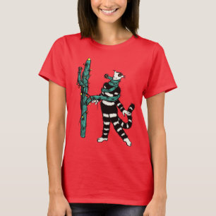Christmas Cactus Hugs Cute Kitty Cat Lover T-Shirt