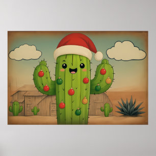 Christmas Cactus Poster