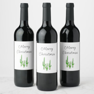 Christmas Cactus Southwestern  Wine Label