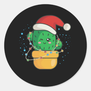 Christmas Cactus Succulent Classic Round Sticker