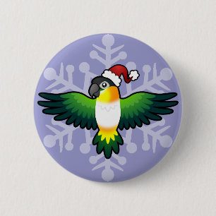 Christmas Caique / Lovebird / Pionus / Parrot 6 Cm Round Badge