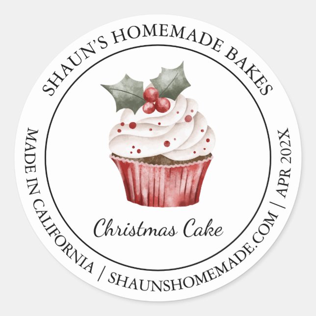 Christmas Cake Baking Modern label (Front)