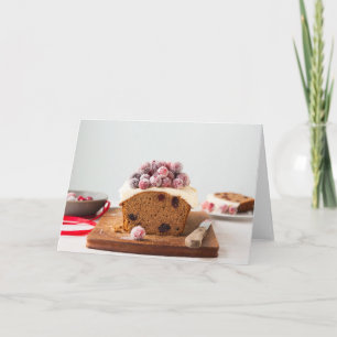 Christmas cake blank greeting card
