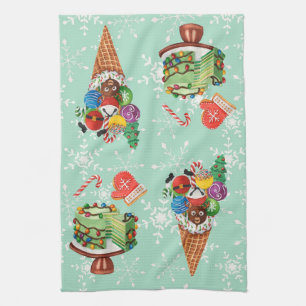Christmas Cake Cookies Pops Snowflake Dish Tea Towel