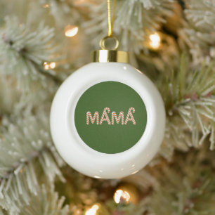 Christmas Cake Tree Mama Mum Sweater Funny Family Ceramic Ball Christmas Ornament
