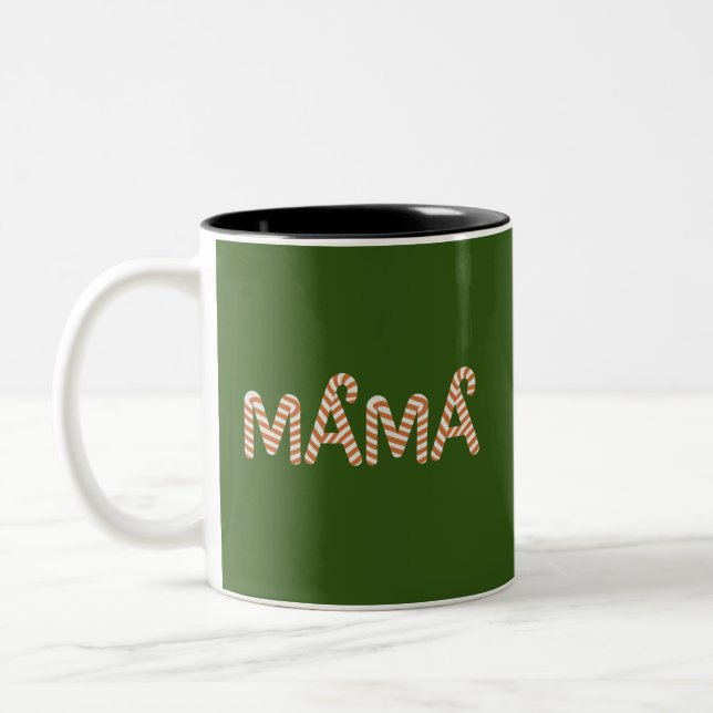 Christmas Cake Tree Mama Mum Sweater Funny Family Two-Tone Coffee Mug (Left)