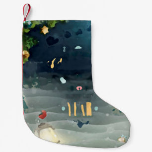 Christmas Calcetin _Merry Christmas bird Small Christmas Stocking