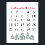 Christmas Calendar Countdown to Christmas Poster<br><div class="desc">Enjoy our countdown to Christmas art.</div>