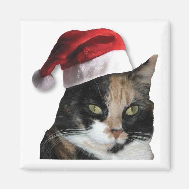 Christmas Calico Cat Magnet (Front)
