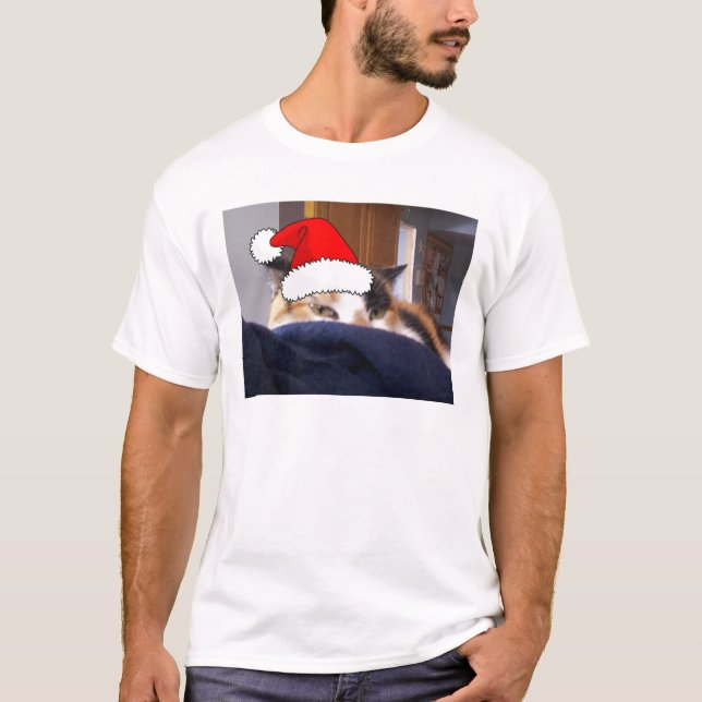 Christmas Calico Cat T-Shirt (Front)