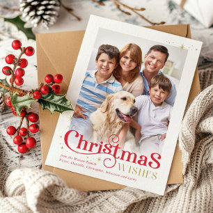 CHRISTMAS calligraphy stylish festive modern photo Holiday Card