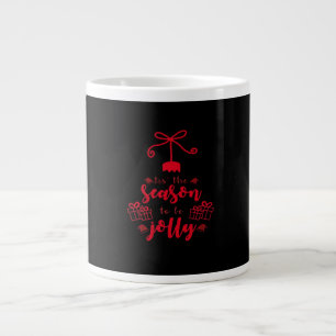 Christmas Calligraphy - Tis The Season Large Coffee Mug