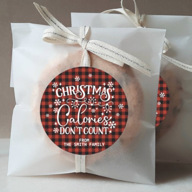 Christmas Calories Don't Count Classic Round Sticker (Christmas Calories Don't Count Personalized Sticker)