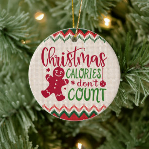 Christmas Calories Don't Count - Funny Gym Workout Ceramic Tree Decoration