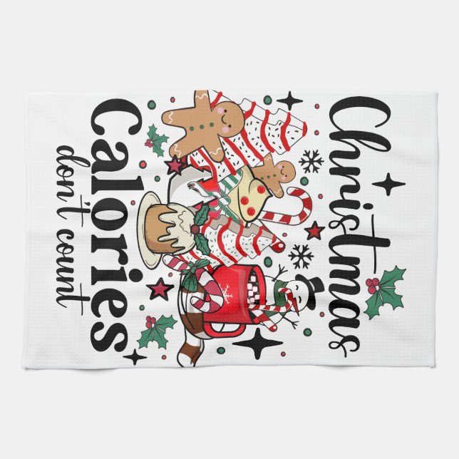 Christmas Calories Don't Count Tea Towel (Horizontal)