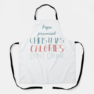 Christmas Calories don't Count Typography Funny Apron