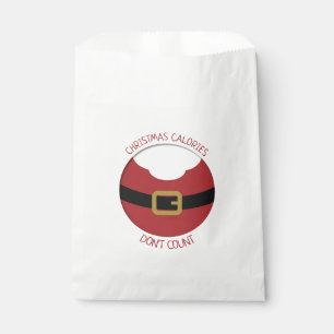 Christmas calories Santa's belly red suit Favour Bags