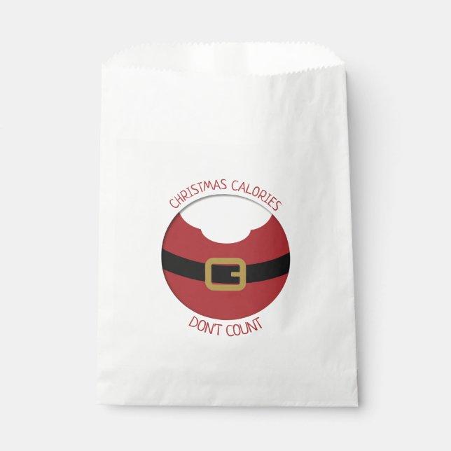 Christmas calories Santa's belly red suit Favour Bags (Front)