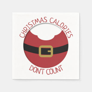 Christmas calories Santa's belly red suit Napkin