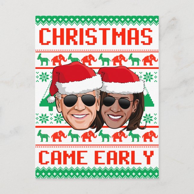 CHRISTMAS CAME EARLY - Biden Harris 2020 Postcard (Front)