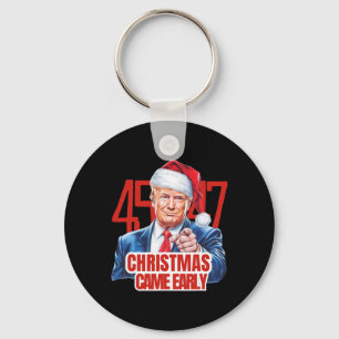 Christmas Came Early Funny Donald Trump Santa Clau Key Ring