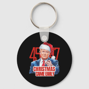 Christmas Came Early Funny Donald Trump Santa Clau Key Ring